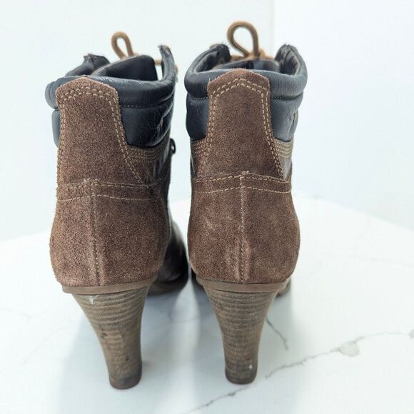 TIMBERLAND Earhkeepers Women’s Field Boot Lace Up Brown sued Leather Heels sz 7 - Picture 12 of 14